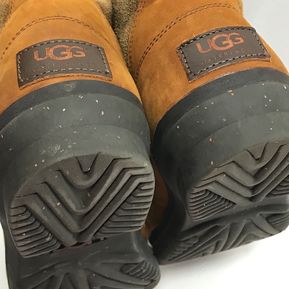 UGG Australia Adirondack Waterproof Duck Boots Brown Leather Suede Shearling - Picture 15 of 16